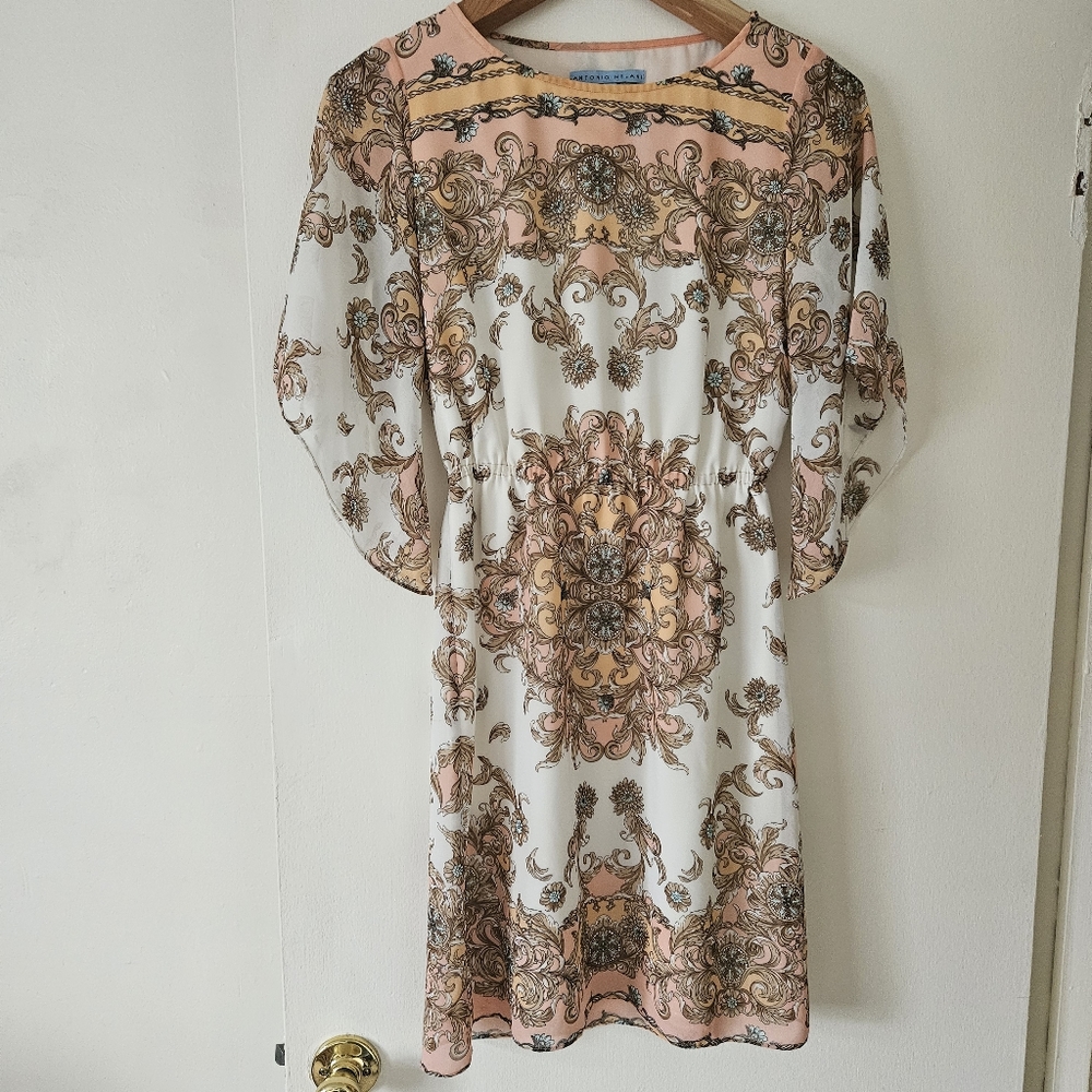 Antonio Melani Cream Patterned Dress